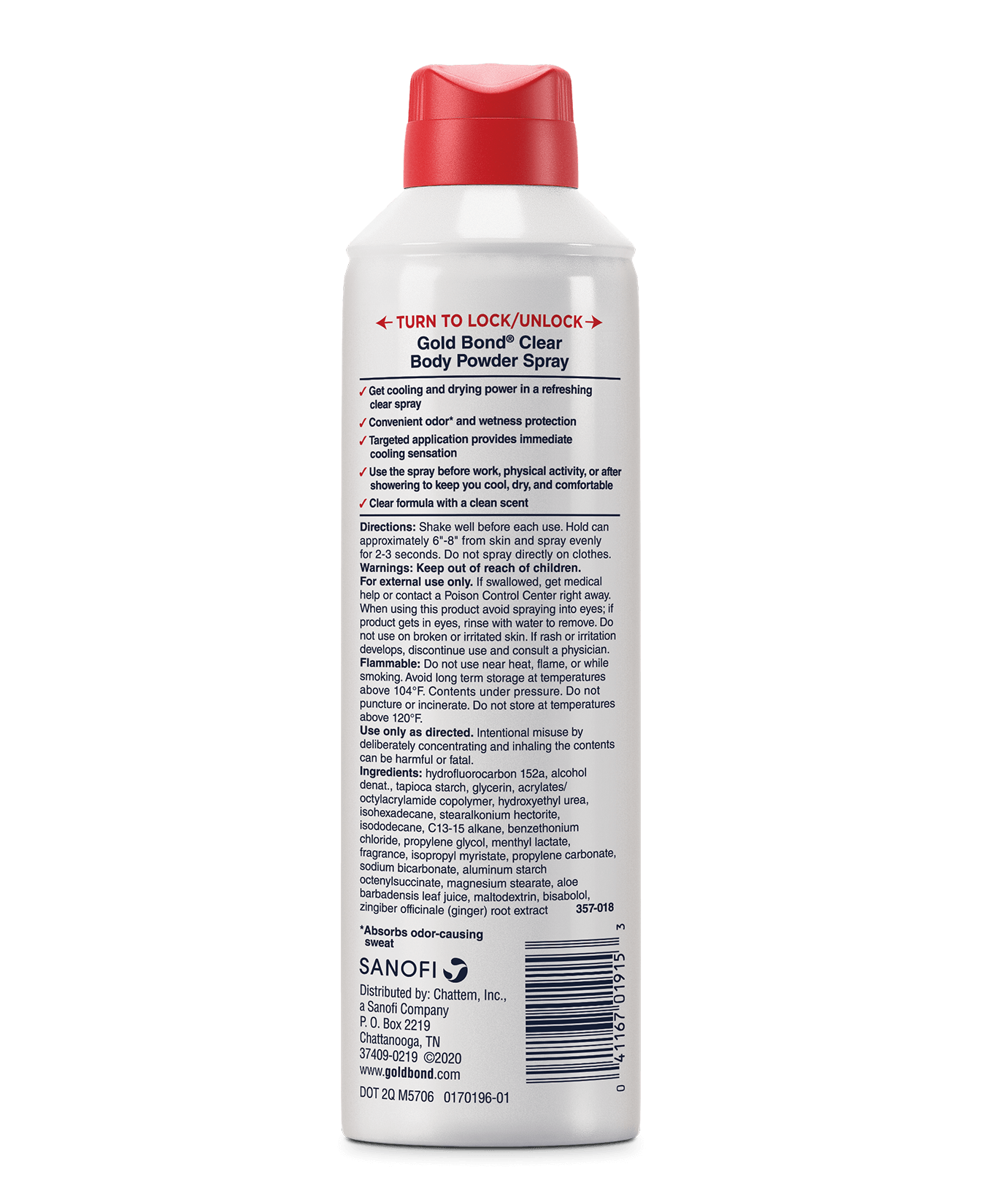 Clear Body Powder Spray Gold Bond®